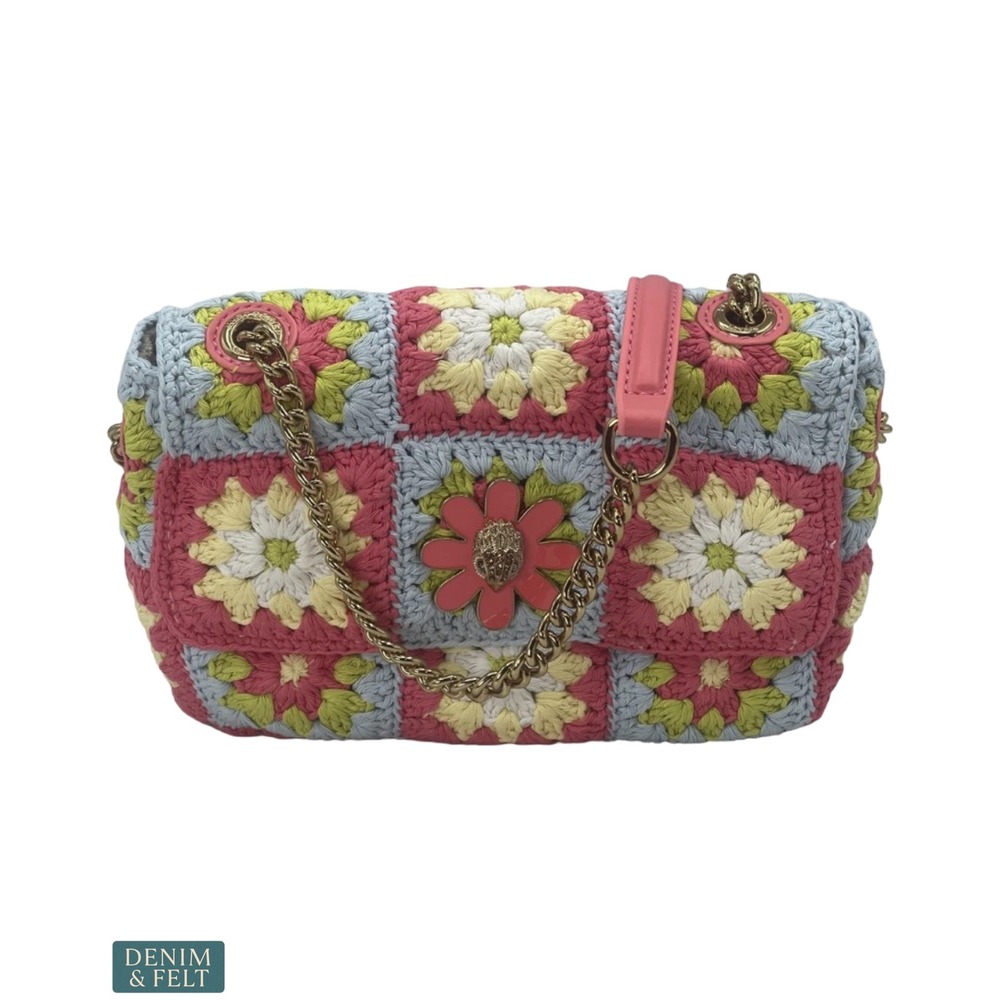 NEW Kurt Geiger London Medium Kensington Crochet Floral Chain Shoulder Bag - Picture 6 of 16
